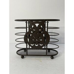 Home Basics Owl Cutlery Holder Footed Bronze Rust Resistant